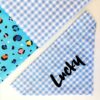 Personalized Reversible Dog & Cat Bandana (Sky Blue Leopard) - Image 2