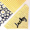 Personalized Reversible Dog & Cat Bandana (Navy Daisy) - Image 2