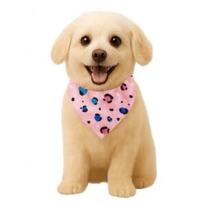 Personalized Reversible Dog & Cat Bandana (Old Rose Leopard)