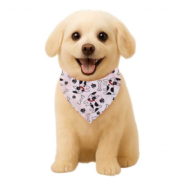 Personalized Reversible Dog & Cat Bandana (Red Dog)