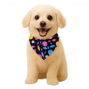 Personalized Reversible Dog & Cat Bandana (Navy Sweet)