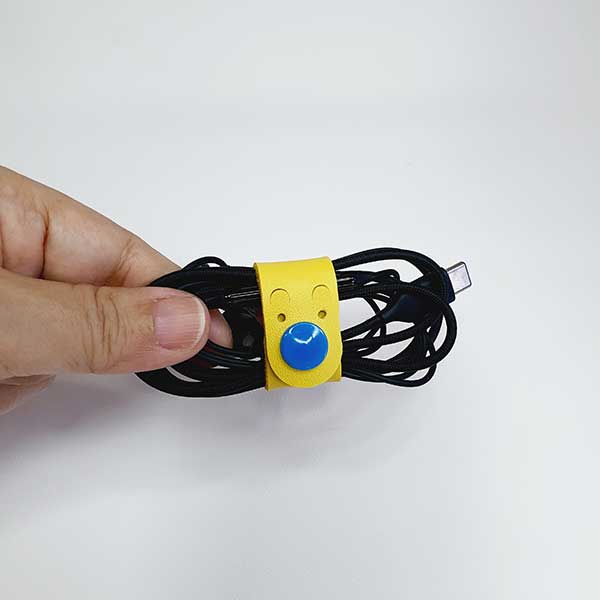 5/10 Pcs Cute Bear PU Leather Cable Straps – Earphone & Charging Cable Organizer, Assorted Colors