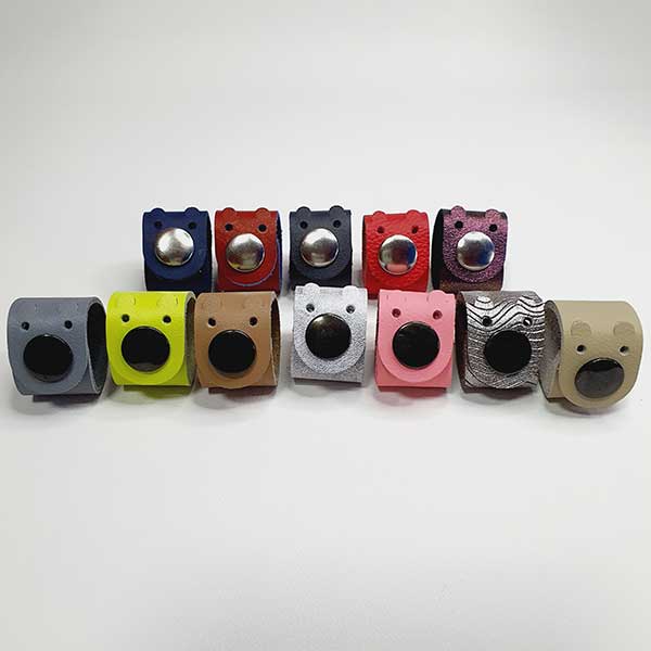 5/10 Pcs Cute Bear Genuine Leather Cable Straps – Earphone & Charging Cable Organizer, Assorted Colors (Copy) - Image 6