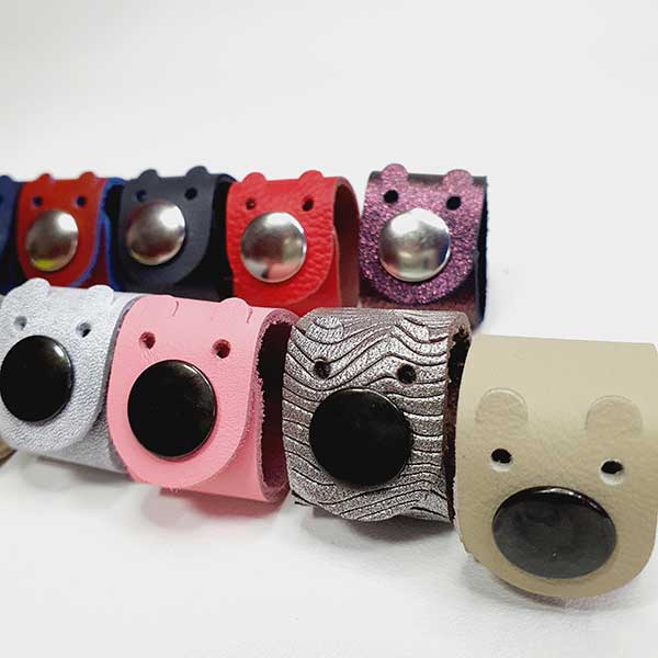 5/10 Pcs Cute Bear Genuine Leather Cable Straps – Earphone & Charging Cable Organizer, Assorted Colors (Copy) - Image 7